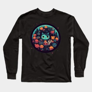 Kawaii Cats Halloween, Cat Lover Long Sleeve T-Shirt